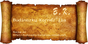 Budinszky Kornélia névjegykártya